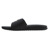 Nike Benassi JDI Black Metallic Gold Logo Slide Mens Style :343880