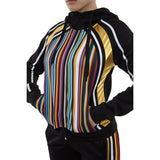 Red Fox Color Stripe Tricot Track Jacket Womens Style : St864-BK