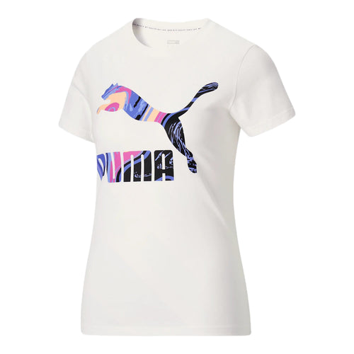 Puma Marbled Logo Aop Tee Womens Style : 533358