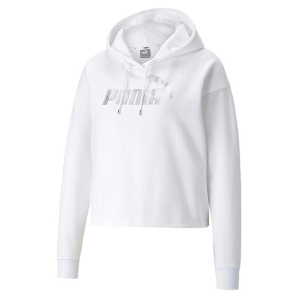 Puma Ess+ Cropped Metallic Hoodie Womens Style : 586891