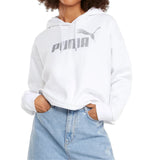 Puma Ess+ Cropped Metallic Hoodie Womens Style : 586891