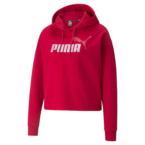 Puma Ess+ Cropped Metallic Hoodie Womens Style : 586891