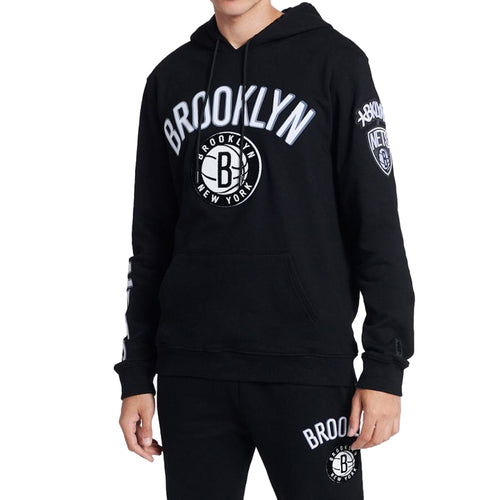 Pro Standard Brooklyn Nets Stacked Logo Hoodie Mens Style : Bbn552601
