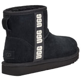 UGG Classic Mini Side Logo Boot Black White (Women's)