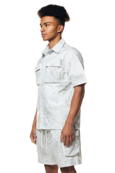 Smoke Rise Printed Nylon S/s Woven Shirt Mens Style : Wh23189