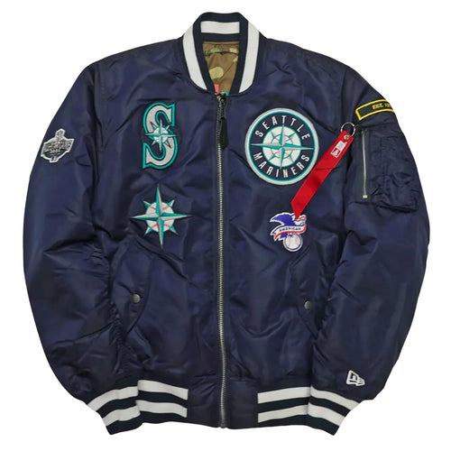 New Era Seattle Mariners Alpha Industries X New Era Reversable Bomber Jacket Mens Style : 13026012