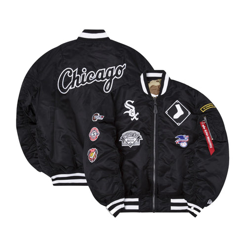 New Era White Sox Reversible Alpha Bomber Jacket Mens Style : 13026035