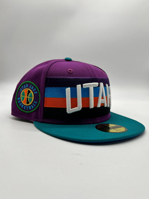 New Era 59fifty Utah Jazz Spkg Grape Aqua Fitted Hat Unisex Style : Hhh-70690860