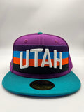 New Era 59fifty Utah Jazz Spkg Grape Aqua Fitted Hat Unisex Style : Hhh-70690860