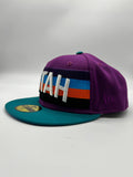 New Era 59fifty Utah Jazz Spkg Grape Aqua Fitted Hat Unisex Style : Hhh-70690860