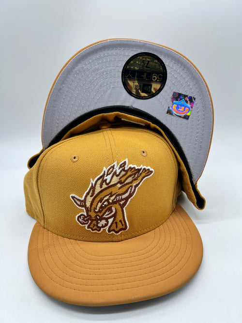 New Era 59fifty Florida Fire Frogs Tan Nubuck Fitted Hat Unisex Style : Hhh-70425161