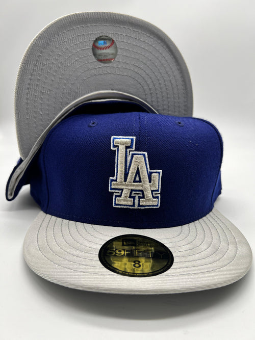 New Era 59fifty Los Angeles Dodgers Dark Royal Blue Metallic Silver Fitted Hat Unisex Style : Hhh-46950990