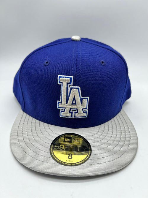 New Era 59fifty Los Angeles Dodgers Dark Royal Blue Metallic Silver Fitted Hat Unisex Style : Hhh-46950990