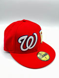 New Era 59fifty Washington Nationals And Dc Both Logos Red Fitted Hat Unisex Style : Hhh-71320693