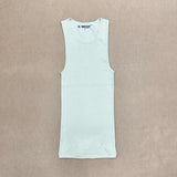 G WEST MENS GYM TANKS - CLOUD CREAM