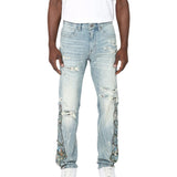 Smoke Rise Tapestry Flame Fashion Jeans Mens Style : Jp25114