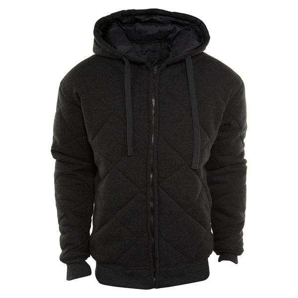 Plaza Quilted Zip-Up Hoodie Jacket Mens Style : P001