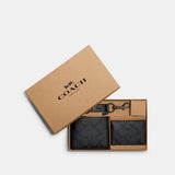 MENS Boxed 3 In 1 Wallet Gift Set In Signature Canvas