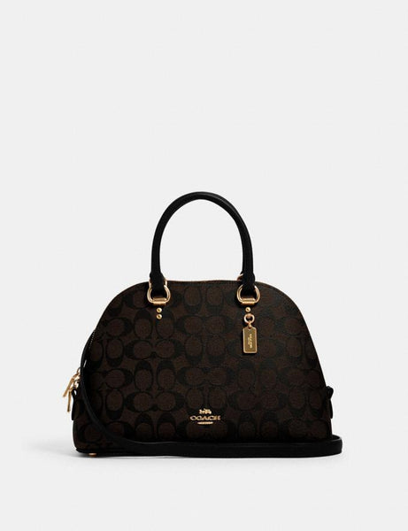 Katy Satchel in Signature Canvas style#2558 Im/Brown Black