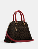 Katy Satchel in Signature Canvas style# 2558 Im/Brown 1941 Red