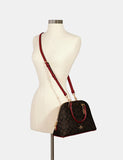 Katy Satchel in Signature Canvas style# 2558 Im/Brown 1941 Red
