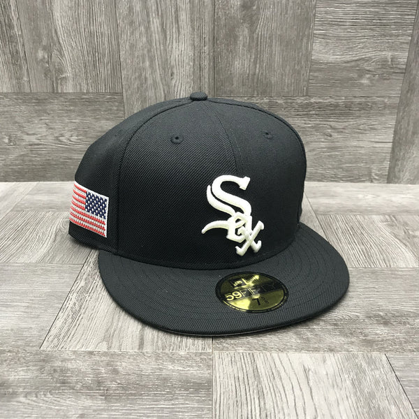 New Era 59fifty Swarovski Flag Chicago White Sox Fitted Hat Unisex Style : 12731466