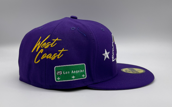 New Era Q3 Qt 59fifty 9523 Los Angeles Lakers Hat Mens Style : 60185128