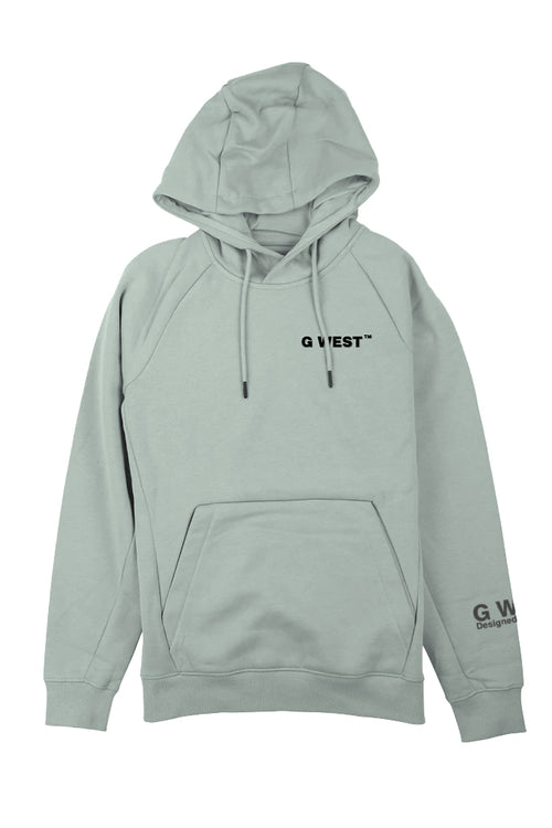 G WEST MEN`S FLEECE  PULLOVER HOODIE- STORMY GRAY