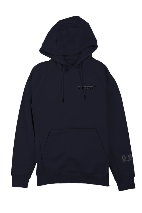 G WEST MEN`S FLEECE  PULLOVER HOODIE- NAVY BLAZER