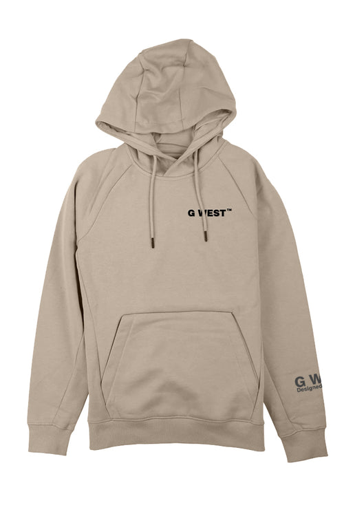 G WEST MEN`S FLEECE  PULLOVER HOODIE- BROWN RICE