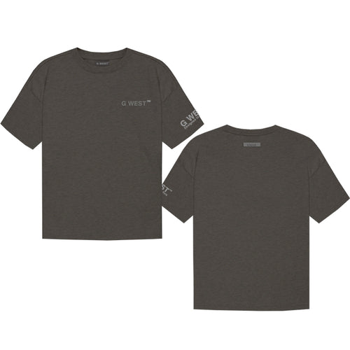 G WEST MEN`S  LIFESTYLE PREMIUM T-SHIRT - CHARCOAL GRAY 