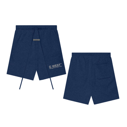 G WEST MEN`S LIFESTYLE PREMIUM SWEAT SHORTS - TRUE NAVY