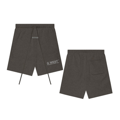 G WEST MEN`S LIFESTYLE PREMIUM SWEAT SHORTS - CHARCOAL GRAY