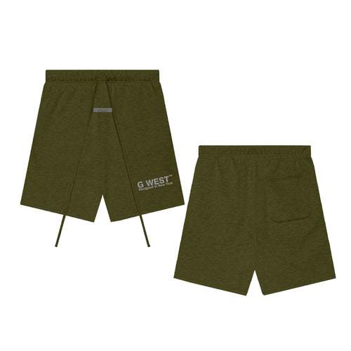 G WEST MEN`S LIFESTYLE PREMIUM SWEAT SHORTS - CAPULET OLIVE