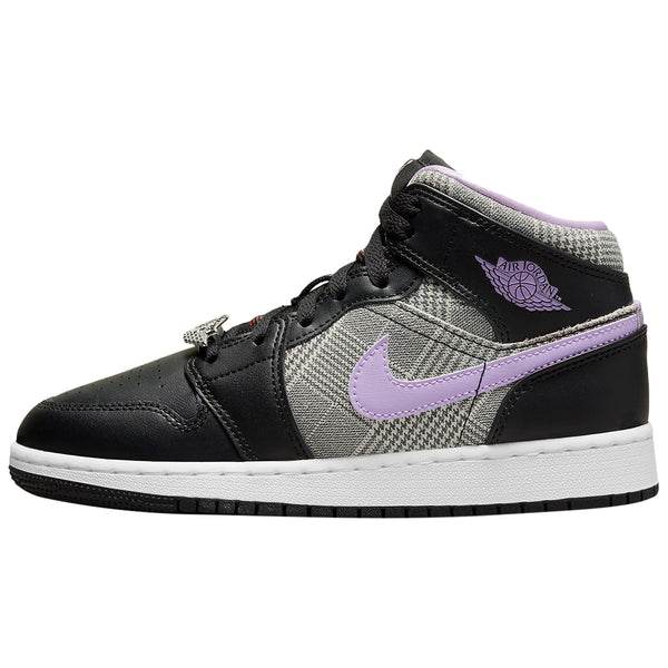 AIR JORDAN 1 MID SE GS 'HOUNDSTOOTH'