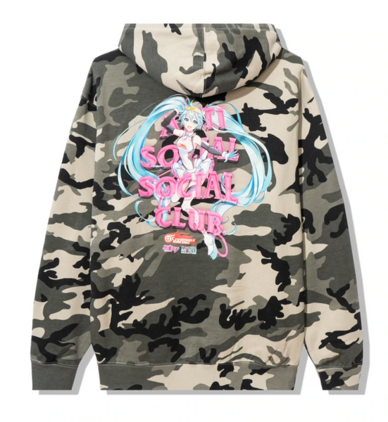 Anti Social Social Club Good Smile Racing Hatsune Miku Hoodie Mens Style : 917441