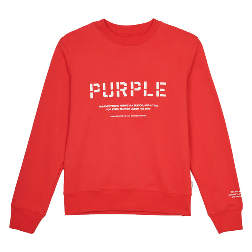 Purple-brand French Terry Embroidered Stencil Logo Crew Mens Style : P409-fres222
