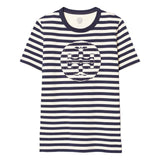 Tory Burch Stripe Logo T-shirt Womens Style : 63871