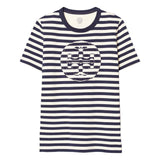 Tory Burch Stripe Logo T-shirt Womens Style : 63871