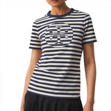 Tory Burch Stripe Logo T-shirt Womens Style : 63871