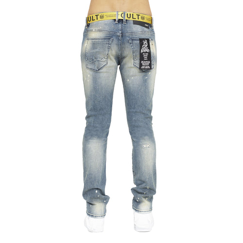 Cult Of Individuality  Rocker Slim Belted Stretch Jeans Mens Style : 621b11-rs01j