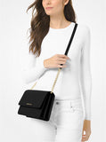 Daniela Large Saffiano Leather Crossbody Bag Style # 32S0GDDC3L Black