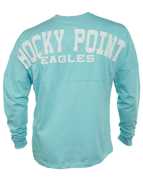 Basix Of America Rocky Point Eagles Long Sleeves Jumbo Crewneck T-Shirt Womens Style : MN-5660