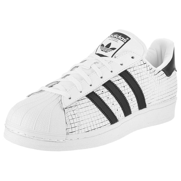 Adidas Originals Superstar Gridded Leather White Black Mens Style :AQ8333