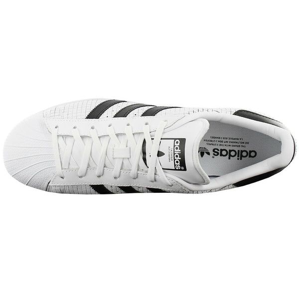 Adidas Originals Superstar Gridded Leather White Black Mens Style :AQ8333