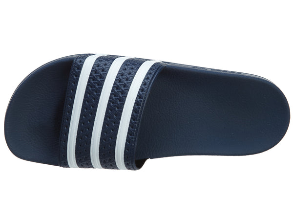 Men's White & Navy Blue adilette Slides, 288022