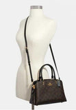 Coach Mini Lillie Carryall In Signature Canvas Style # 91494 Brown Black