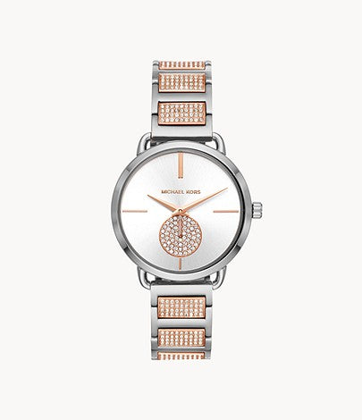 Michael Kors Women's Portia Three-Hand Two-Tone Stainless Steel Watch Style # MK4352