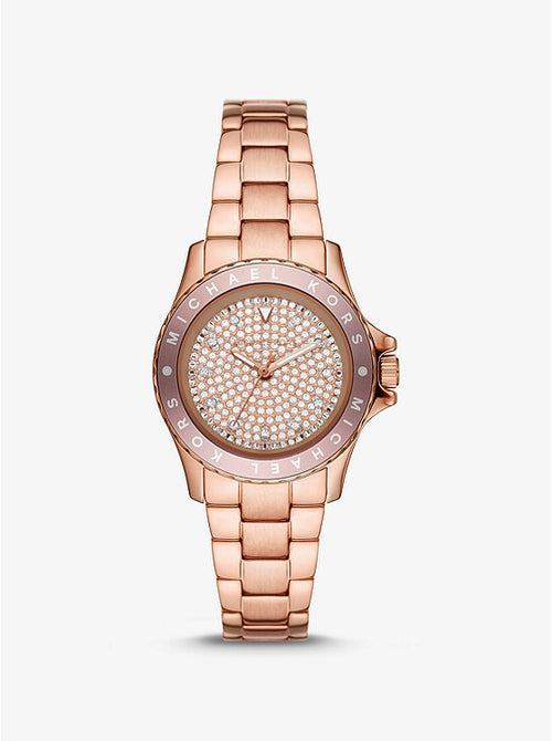 Mini Kenly Pavé Rose Gold-tone Watch | Michael Kors Style # MK6956