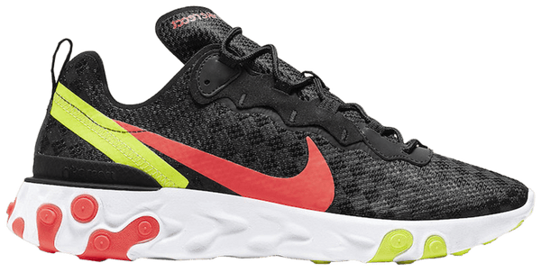 NIKE / REACT ELEMENT 55 / REACT ELEMENT 55 'CHECKERED CRIMSON VOLT' Style # CJ0782 001